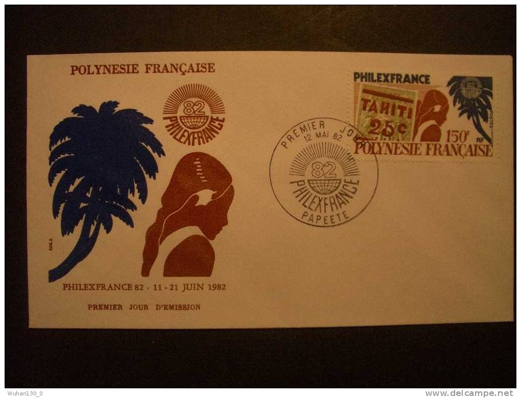 POLYNESIE  Frse  De  1982        "  PHILEXFRANCE  82  -  PAPEETE  "   F.D.C  Du  12  MaI  1982 - FDC