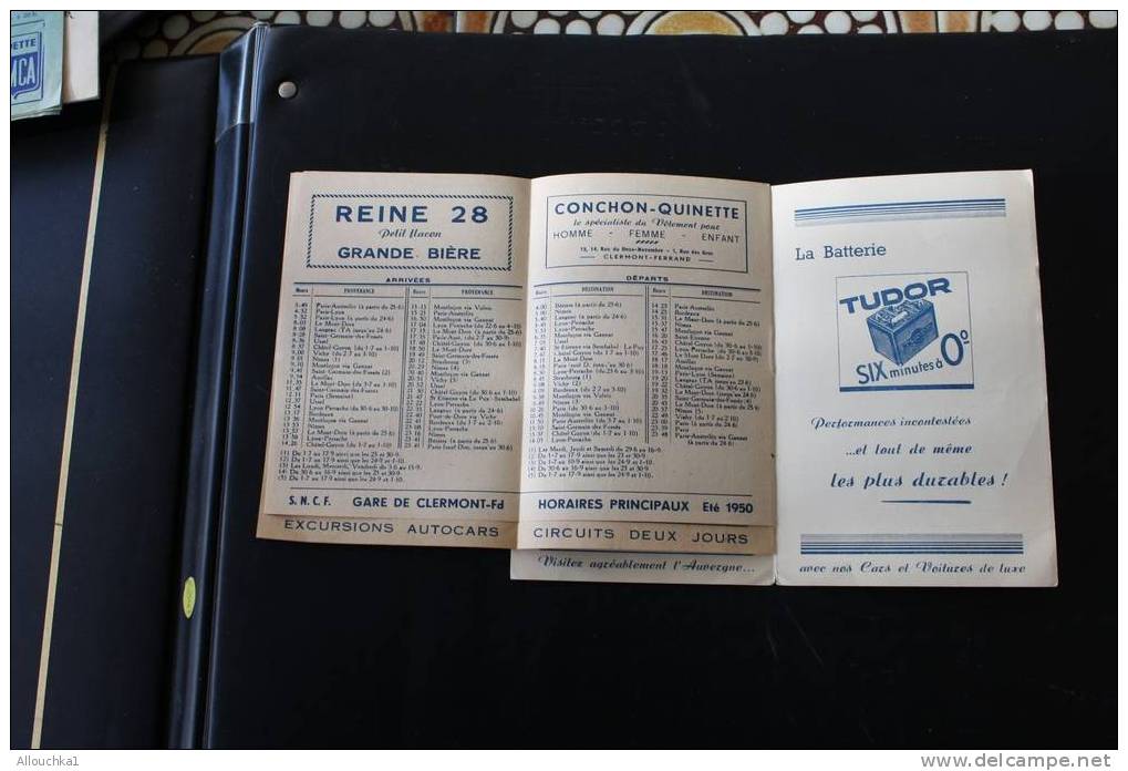 SAISON 1950 CLERMONT-FERRAND PUY DE DOME EXCURSIONS ET CIRCUITS TOURISTIQUE EN AUVERGNE EN AUTOCAR PUBLICITES TOURISME - Europe