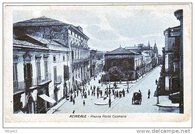 15*-Acireale-Catania-Sicilia-Piazza  Porta Cusmana-Animata Carrozzella-V.1925 X Acquicella-Catania - Acireale