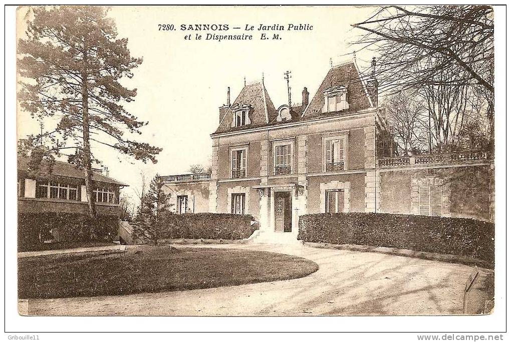 SANNOIS   -    " LE JARDIN PUBLIC " Et " LE DISPENSAIRE "    -  Editeur : Ets MALCUIT De De Paris    N°7280 - Sannois