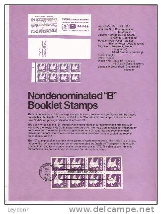 Eagle "B" Stamps - First Day Souvenier Page - 1981-1990