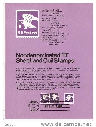 Eagle "B" Stamps - First Day Souvenier Page - 1981-1990