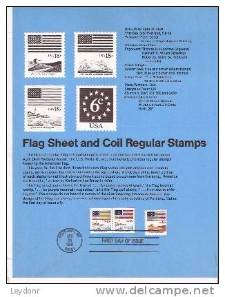 Flag Stamps - First Day Souvenier Page - 1981-1990