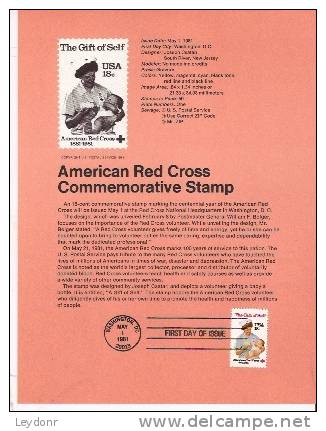 American Red Cross - First Day Souvenier Page - 1981-1990