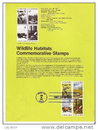 Wildlife Habitats - First Day Souvenier Page - 1981-1990