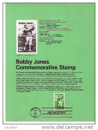 Bobby Jones - First Day Souvenier Page - 1981-1990