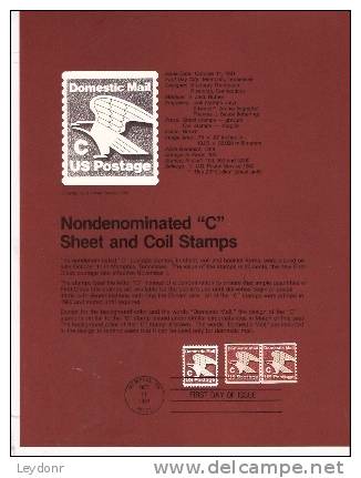 Eagle "C" Stamps - First Day Souvenier Page - 1981-1990