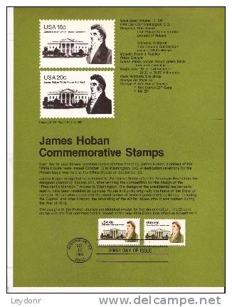 James Hoban - First Day Souvenier Page - 1981-1990