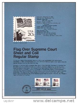 U.S. Flag Over Supreme Court- First Day Souvenier Page - 1981-1990