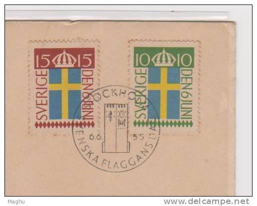 Sweden, FDC 1955, Flags, As Scan - FDC