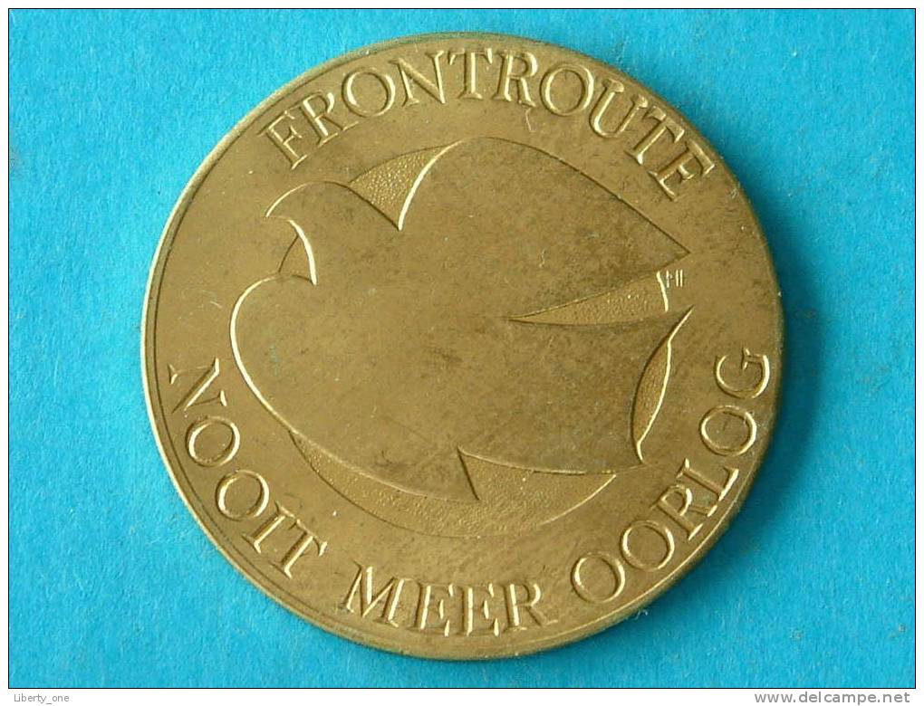 FRONTROUTE NOOIT MEER OORLOG - IEPER/DIKSMUIDE/NIEUWPOORT - 50 / Goudkleurig ( Details Zie Foto's) ! - Souvenir-Medaille (elongated Coins)