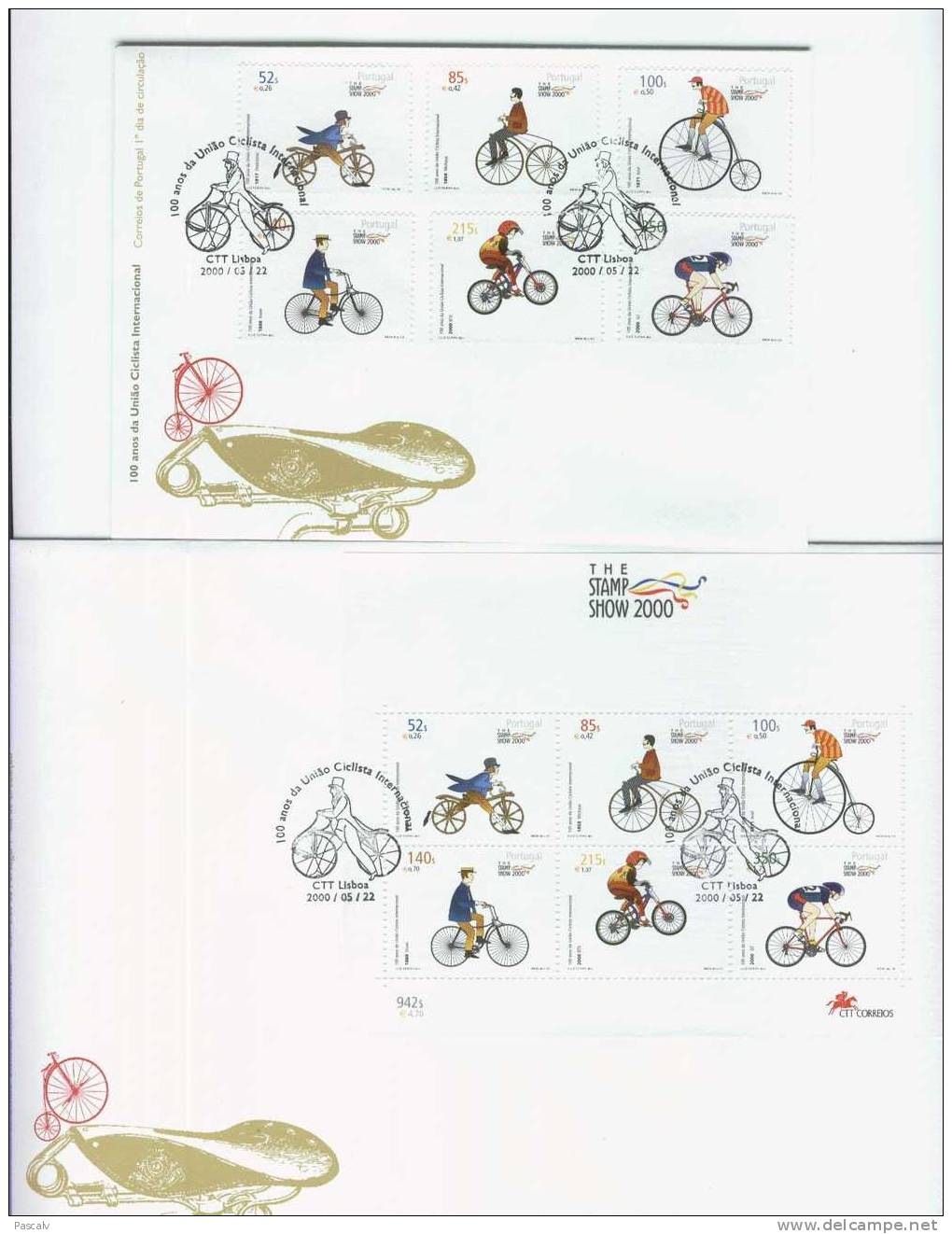 Portugal 2413 / 2418 + Bloc 165 Sur FDC Vélos Anciens Et Modernes - Vélo