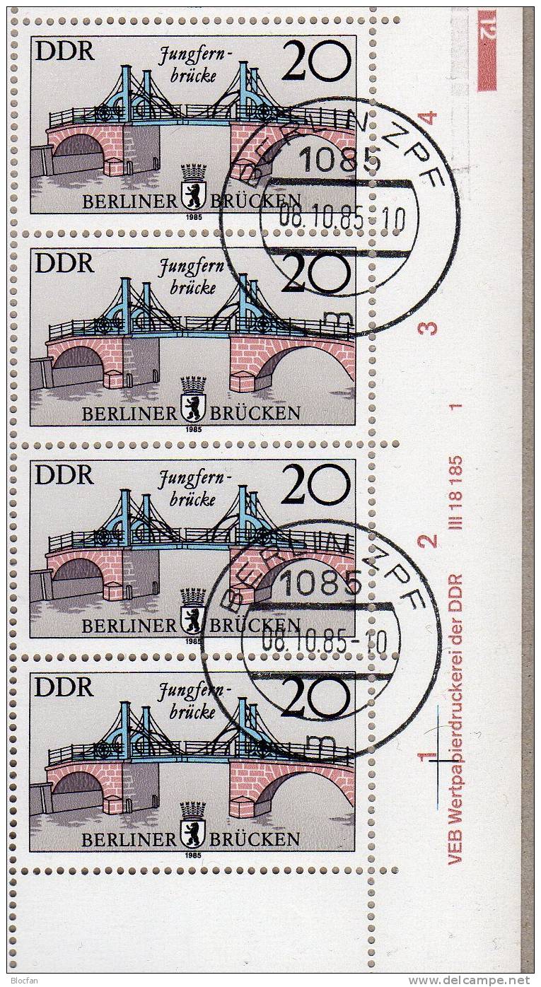 Druckvermerk Jungfern-Brücke DDR Bogen Mit 2973 Abarten Plus DV O 73€ - 1st Day – FDC (sheets)