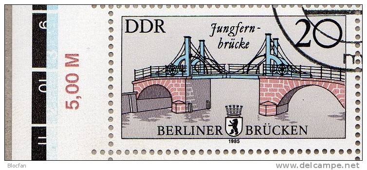 Druckvermerk Jungfern-Brücke DDR Bogen mit 2973 Abarten plus DV o 73€