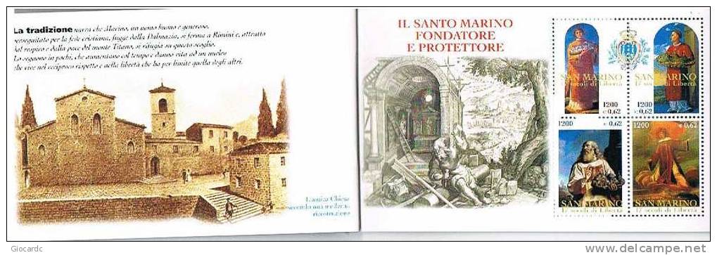 SAN MARINO - UNIF. L6 LIBRETTO   -  2000 17^ CENTENARIO FONDAZIONE REPUBBLICA  - NUOVI ** - Booklets