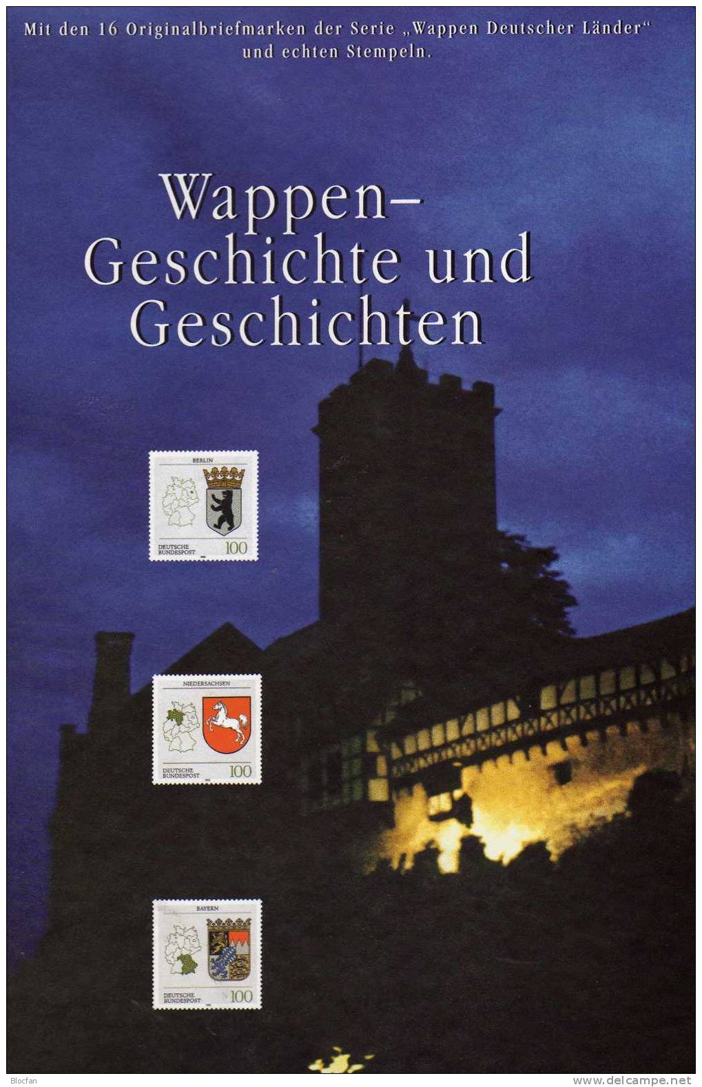 Wappen Geschenk-Buch Edition 1994 Deutschland BRD 1586/1 O 32€ Berlin Brandenburg Bremen NRW Hamburg Wap Book Of Germany - Enveloppes