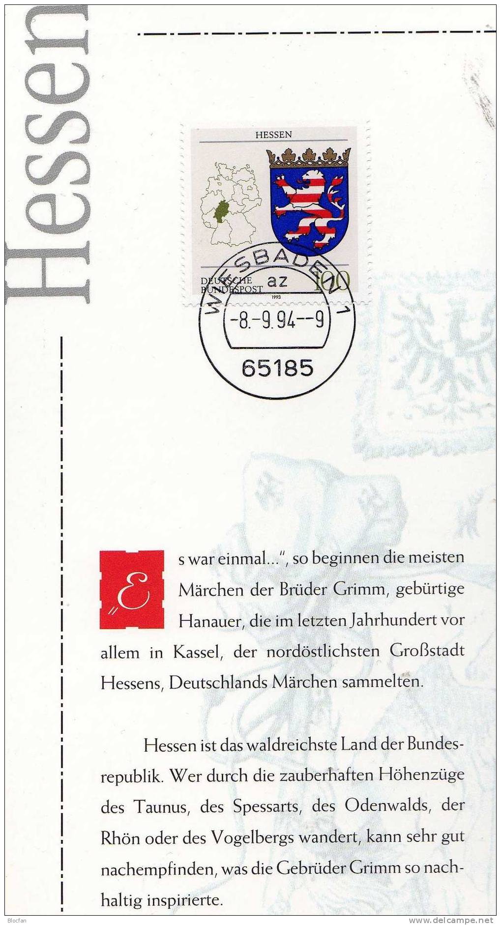 Wappen Geschenk-Buch Edition 1994 Deutschland BRD 1586/1 O 32€ Berlin Brandenburg Bremen NRW Hamburg Wap Book Of Germany - Buste