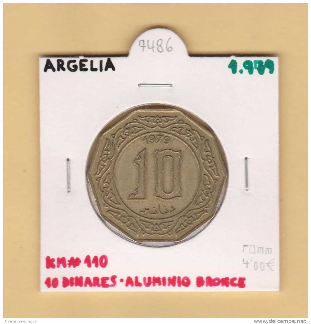 ARGELIA  10  DINARES  1.979 Aluminio Bronce  KM#110   DL-7486 - Algeria