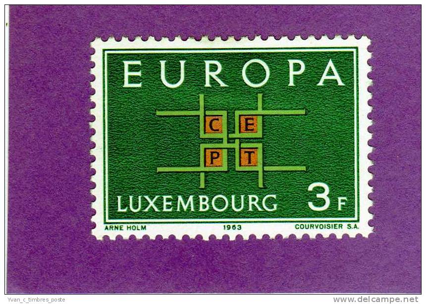 LUXEMBOURG TIMBRE N° 634 NEUF CHARNIERE EUROPA 1963 - Nuovi