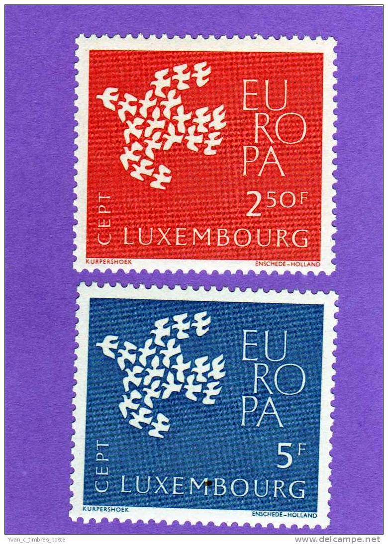 LUXEMBOURG TIMBRE N° 601 A 602 NEUFS EUROPA 1961 - Ungebraucht