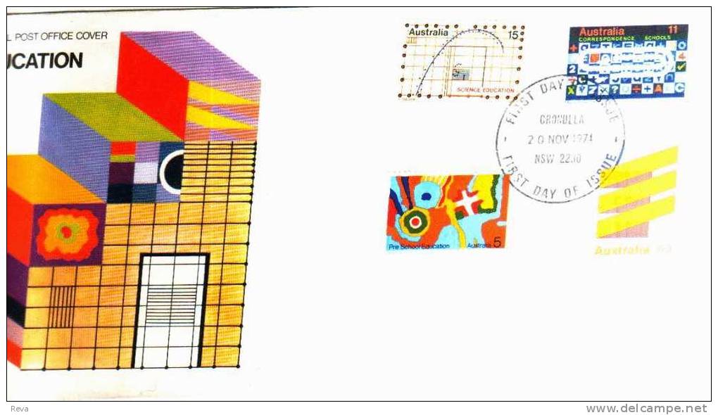 AUSTRALIA  FDC EDUCATION SET OF 4 STAMPS  DATED 20-11-1974 CTO SG? READ DESCRIPTION !! - Covers & Documents