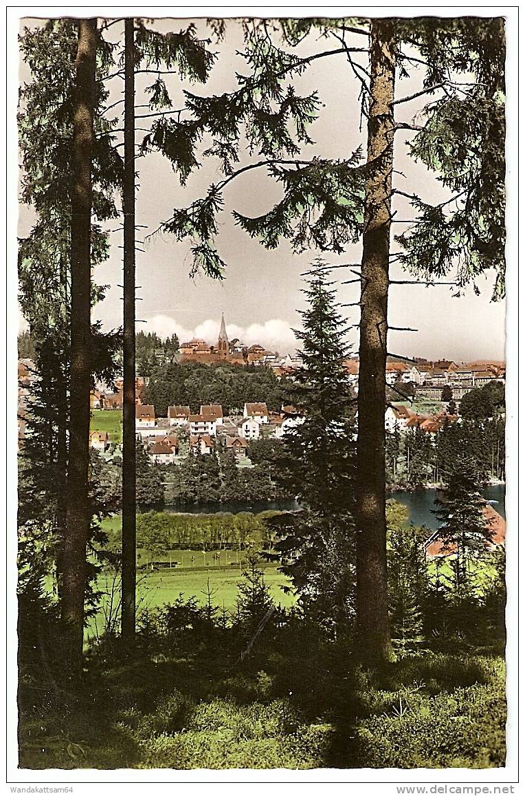 AK St. Georgen Im Schwarzwald Blick Klosterweiher Und Oberstadt BAHNPOST 11.11.66 ZUG 00664 FRANKFURT (MAIN) - KONSTANZ - Triberg