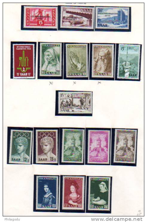 1955-56 Référendum, Foire, Jour Du Timbre, Croix-Rouge,  Melbourne, œuvres Populaires, 344 / 360 Xx Et X - Unused Stamps