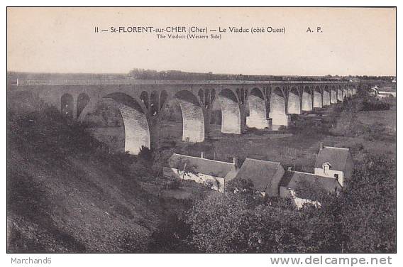 CHER.SAINT FLORENT.VUE DU VIADUC COTE OUEST   TRAIN SUR LE VIADUC - Saint-Florent-sur-Cher