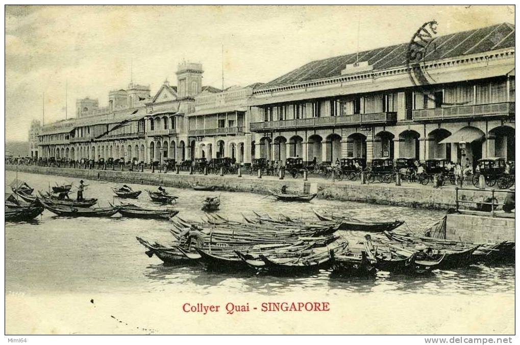 --  SINGAPORE --.  COLLYER QUAI -- (THEME :  PORT -BATEAUX) - Malaysia