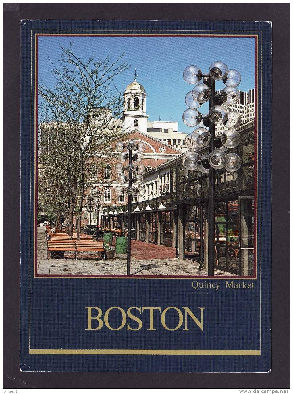 BOSTON MASS. QUINCY MARKET AREA PHOTO BY E.P. JONES - WITH A NOT POSTMARKED STAMP - Boston