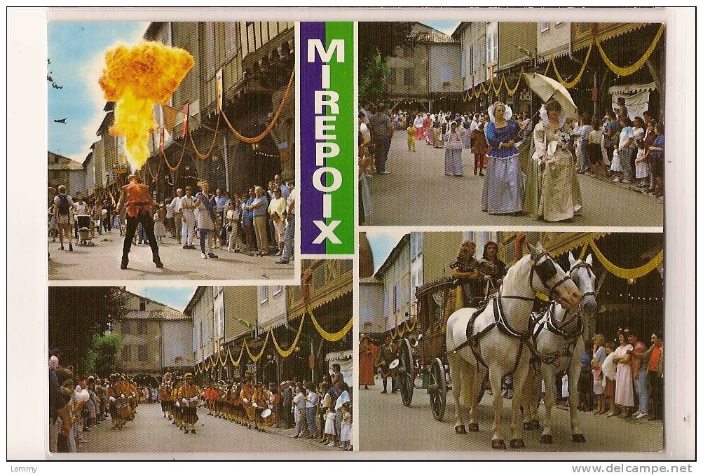 09 - MIREPOIX - SEMAINE MEDIEVALE - DEFILE HISTORIQUE (2) - CPM - 15 X 10,5 - ATTELAGE - Mirepoix