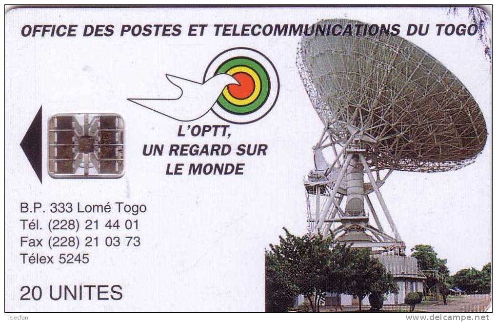 TOGO LOGO EARTH STATION 20U SC7 N° ORANGE VERSO 00187712 - Togo