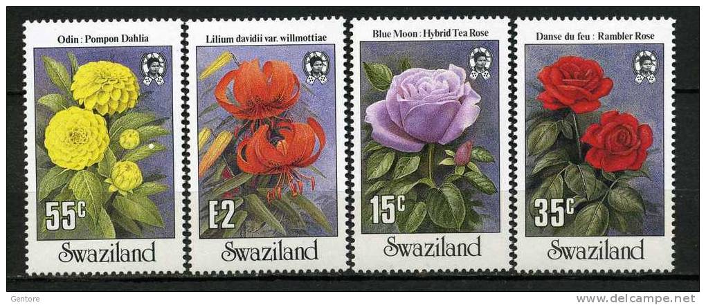 SWAZILAND 1987 Flowers Cpl Set Of 4 Yvert Cat. N° 529/32 Absolutely Perfect MNH ** - Roses