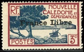 Nouvelle Calédonie (Y/T No, 197 - Surchargé - FRANCE LIBRE - Overprint) [*] - Neufs