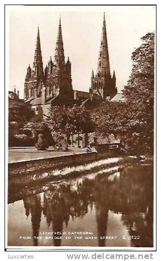 LICHFIELD CATHEDRAL.FROM THE BRIDGE IN THE MAIN STREET .G 3122. - Other & Unclassified