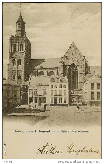 CP De TIRLEMONT ( Tienen ) " Souvenir De Tirlemont - L'église St- Germain "  . - Tienen