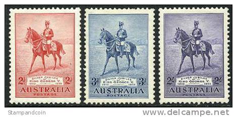 Australia #152-54 XF Mint Hinged Geo V 25th Anniversary Set Of 1935 - Mint Stamps