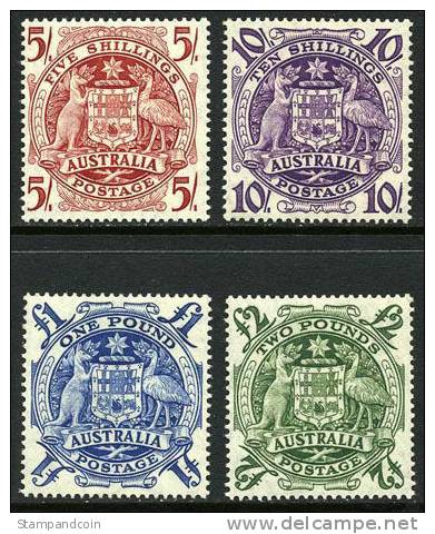 Australia #218-21 Popular Mint Hinged Arms Of Australia Set Of 1949-50 - Nuevos