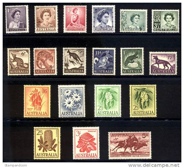 Australia #314-331 Mint Never Hinged Set Of 1959-64 - Mint Stamps