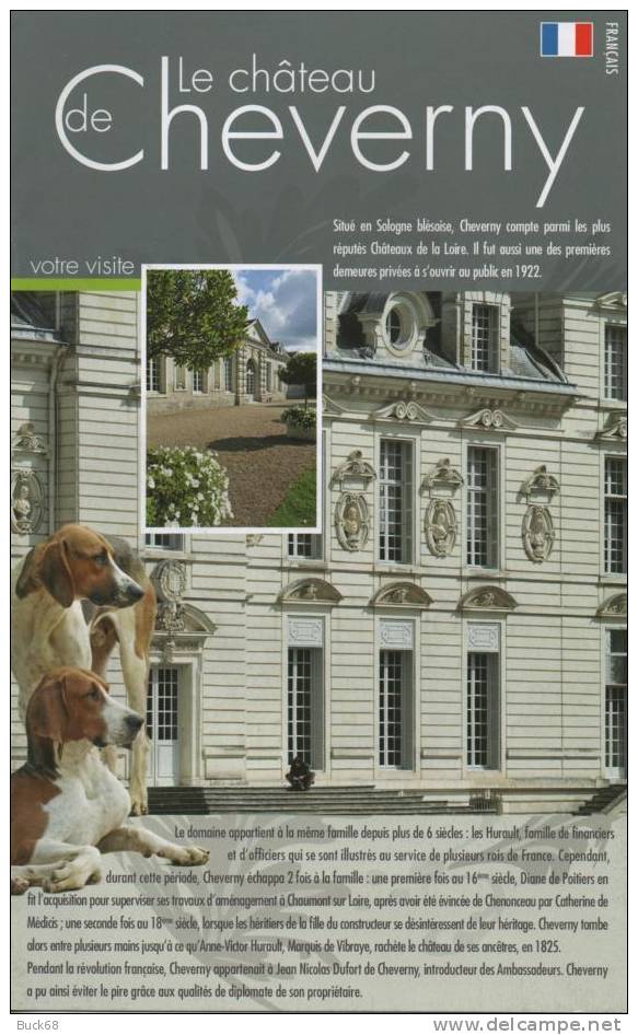 Guide De Visite Du Château De CHEVERNY 12 Pages Couleurs Avec Salle D'armes - Werbeobjekte