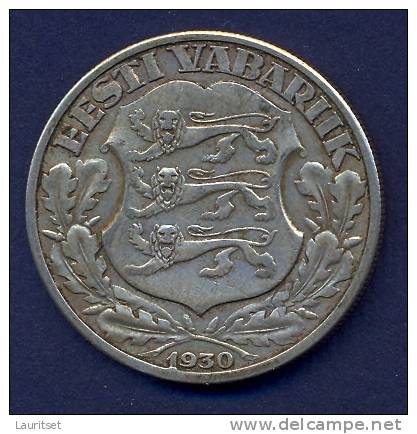 Silbermünze Silver Coin Estland Estonia Estonie 1930 Domberg Mit Katalogisierter PRÄGEFEHLER MINTING ERROR - Estonie