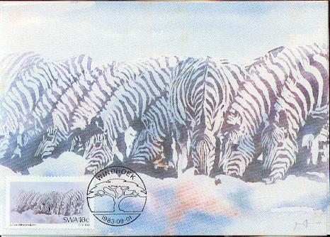 NAMIBIE CARTE MAXIMUM NUM.YVERT 498  PEINTURE ELLINCKHUIJZEN - Namibie (1990- ...)