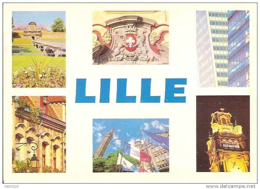 59. LILLE : Un Tour De Cadran / CPM Multivues (6) écrite Nombreuses Pliures (éditeur Floriscope)!!! - Lille