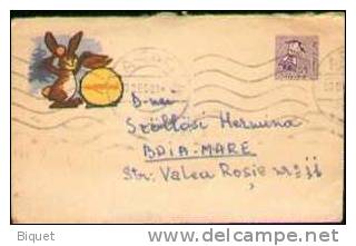 Peu Courant Entier Postal Liliput Illustré D'un Lapin Musicien - Rabbits