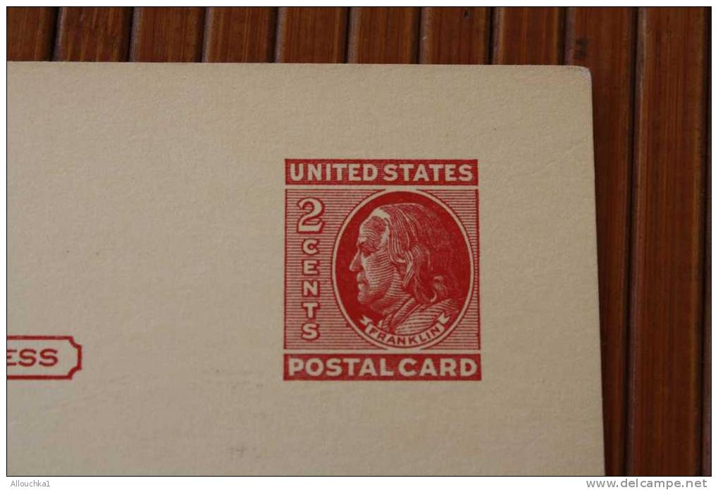 UNITED STATES US POSTAL CARD ENTIER POSTAUX  EFFIGIE DE FRANKLIN ROOSWELT TWO  CENTS  VIERGE ETATS UNIS D' AMERIQUE USA - ...-1900