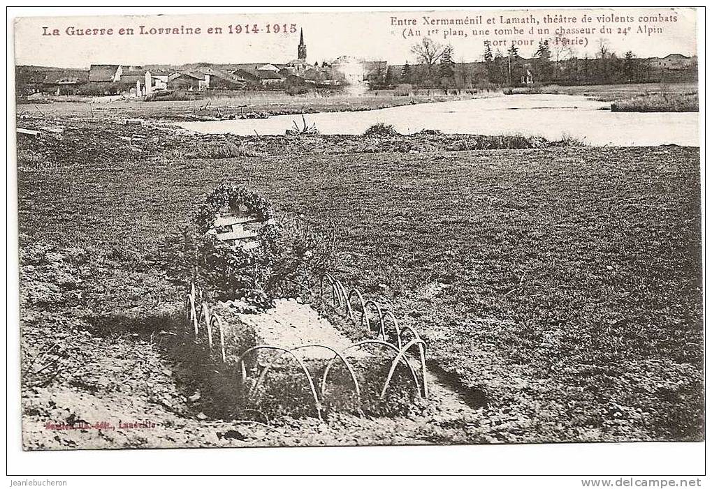 C  .P. A   (   LA GUERRE EN LORRAINE  EN 1914- 1915 - Tombe D'un Chasseur  Du 24 E ) - Cimetières Militaires