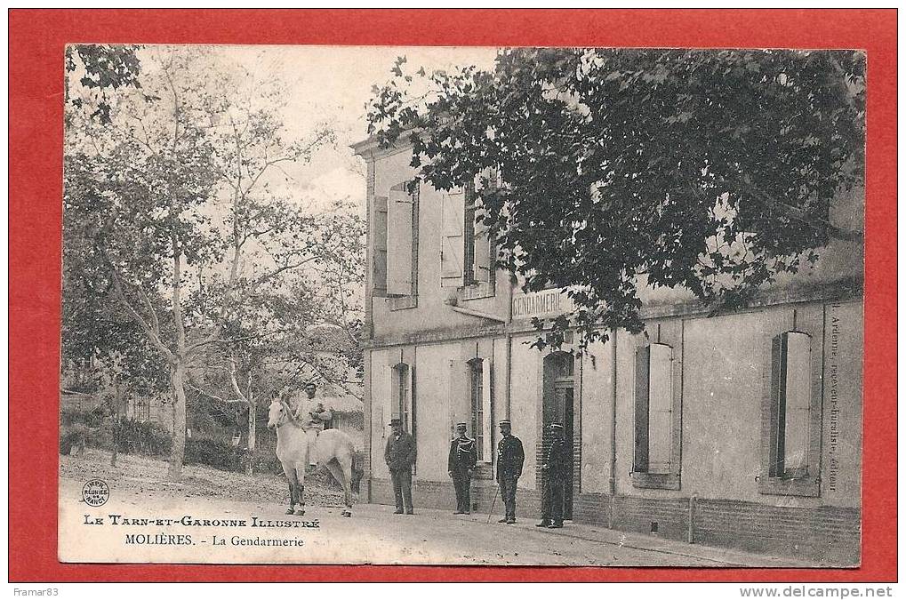 MOLIERES - La Gendarmerie - ( Cheval Et Gendarmes En Tenues ) - Molieres