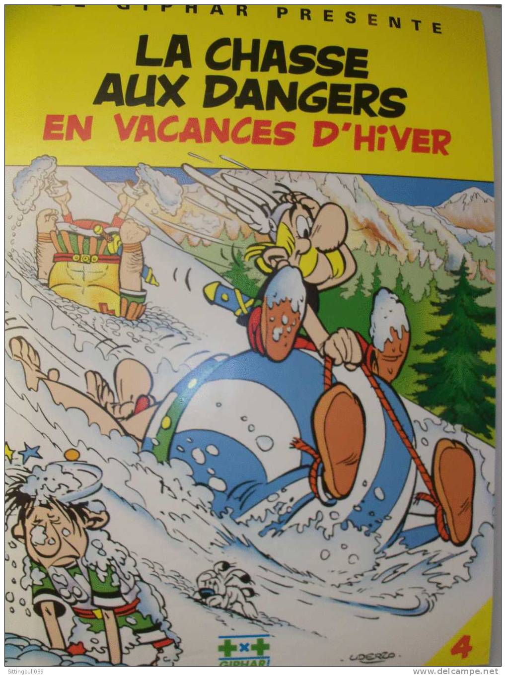 ASTERIX. AFFICHE PUB Pharmacies GIPHAR N° 4. La Chasse Aux Dangers, En Vacances D´Hiver. 1989/90. RARE EN AFFICHE ! - Affiches & Offsets