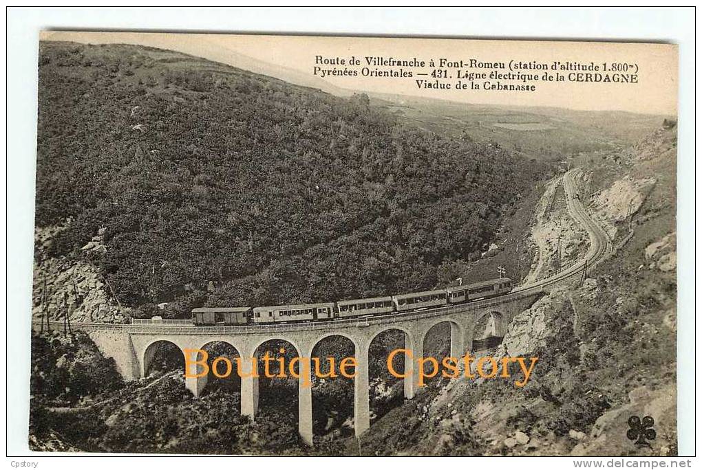 PONT VIADUC - BRIDGE - TRAIN Electrique Sur Le Viaduc De La Cabanasse - Ligne De La Cerdagne - Dos Scané - Ouvrages D'Art