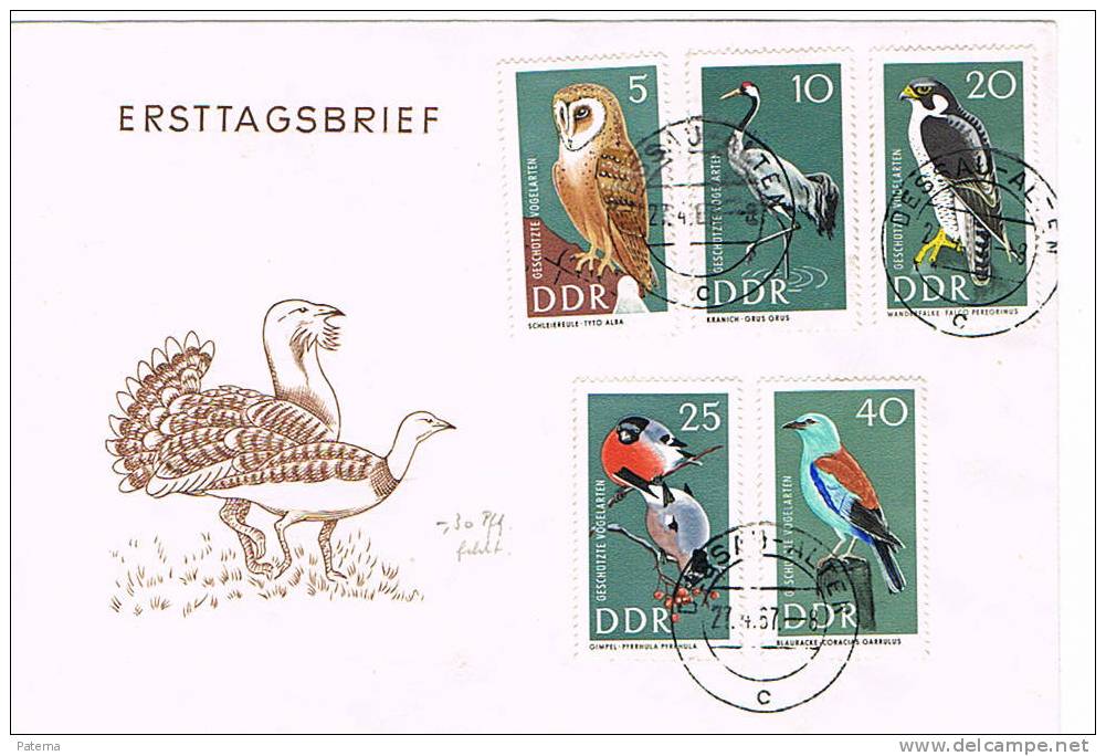 FDC, DESSA-ALTEN 1967 DDR, (Alemania), Aves - Collections, Lots & Séries